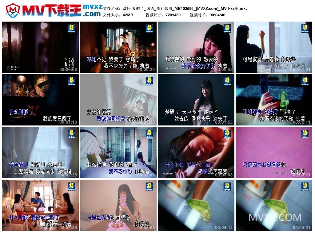 敖伟-爱醒了_国语_流行歌曲_MB103596